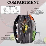 Team Grey Printed 45L Tennis Badminton Squash Equipment Cover Kit Bag 3 Big Compartments 4T 6B Racket | Backpack & Duffel