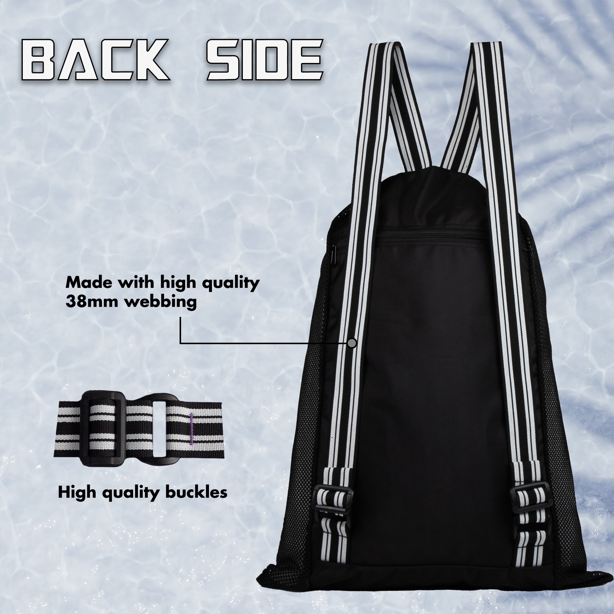 Freestyle Black 20L Unisex Swimming Equipment Bag | Water Sports | Wet Dry Compartments Bag | Beach | Drawstring Backpack|Pocket Cap & Goggles Mobile|Lightweight|Water Resistant | Men Women