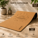 Vedam Cork Yoga Mat | Non-Slip Eco Rubber Base Suryanamskar