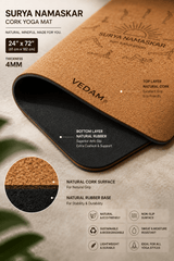 Vedam Cork Yoga Mat | Non-Slip Eco Rubber Base Suryanamskar