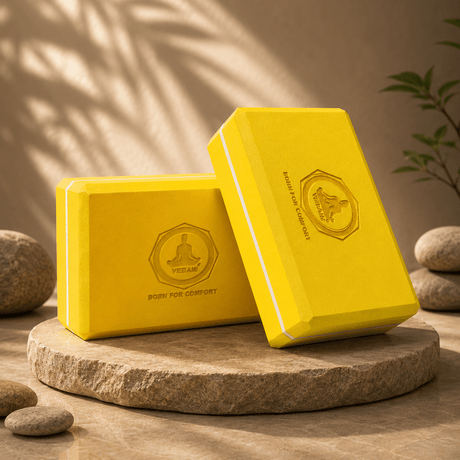 Vedam Yoga Block Set of 2 (Yellow) | Industrial