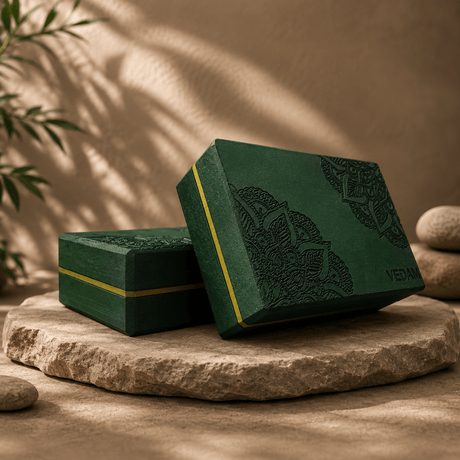 Vedam Yoga Block Set of 2 (Bottel Green) mandala | Industrial