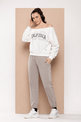 White Side Fall O_x001F_ Shoulder Pullover