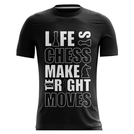 Graphic Printed Chess T-Shirt | Half Sleeve Round Neck Sports Jersey | Triumph