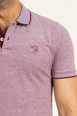 Wine Melange Tipped Polo | Cougar - KIBI SPORTS