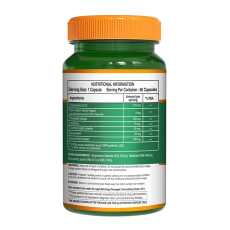Coenzyme Q10 175mg  Supports Cellular Energy & Heart Health | 60 Capsules