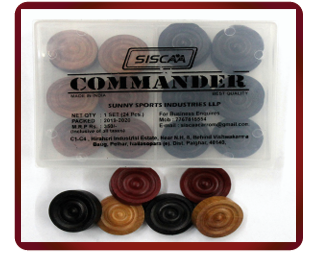 Siscaa Commander Carrom Men | KIBI SPORTS
