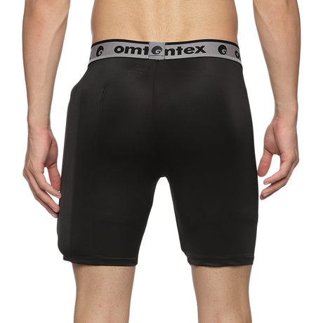 Omtex Compression Batting Shorts with Inner Pad - Left Handed - Black