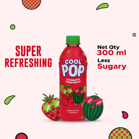 CoolPop Mango Pineapple & Strawberry Watermelon 300ml Pack of 6 (PET Bottles)