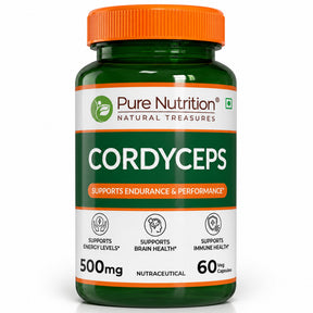 Cordyceps 500 mg | 60 Vegetarian  Capsules - Nutrition by Pure Nutrition