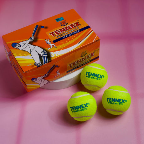 Cricket Tennis Ball Premier Light Weight (Pack of 6) - Turf / Box Cricket Underarm | Tennex