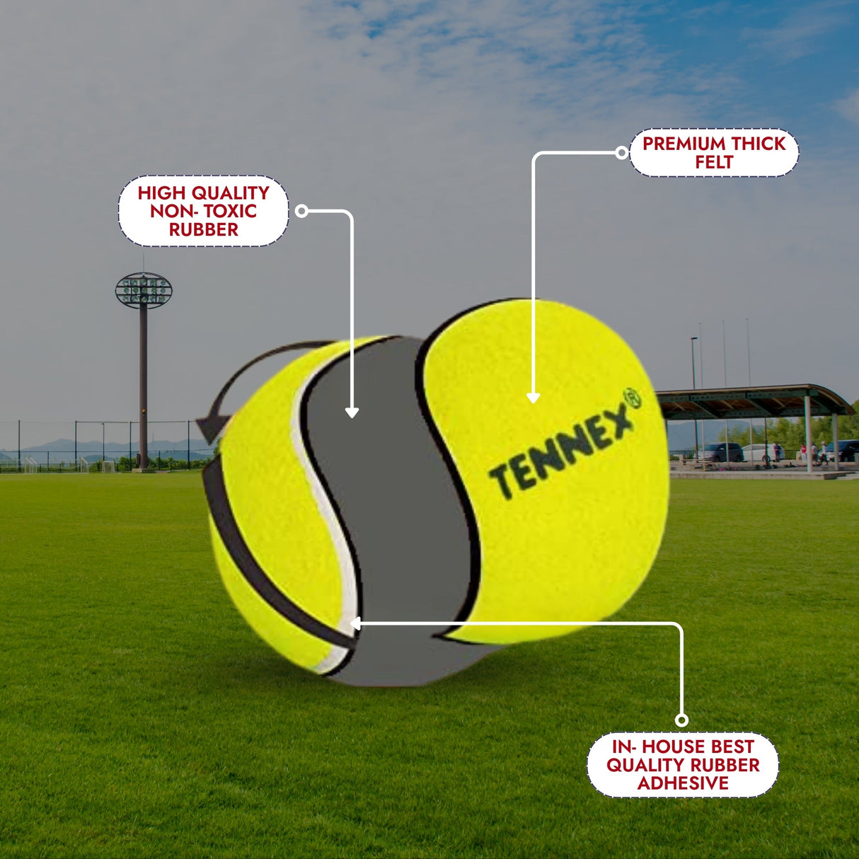 Cricket Tennis Ball Premier Heavy Weight (Pack of 6) - Small Ground Overarm