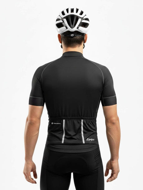 Men’s Polyester Plain Cycling Jersey Black | Triumph
