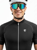 Men’s Polyester Plain Cycling Jersey Black
