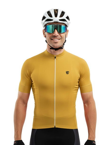 Cycling Jersey for Men Yellow Solid Color | Triumph