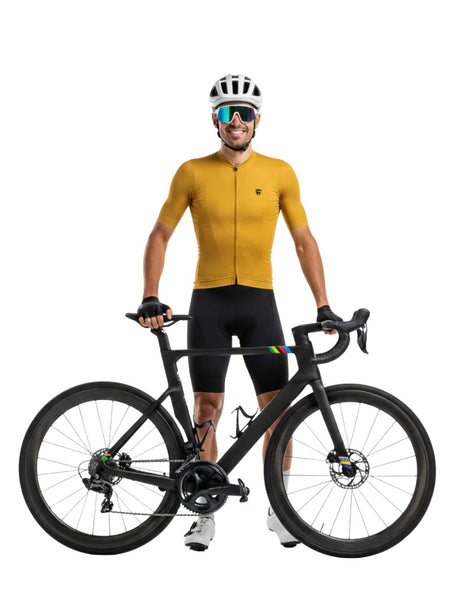 Cycling Jersey for Men Yellow Solid Color | Triumph