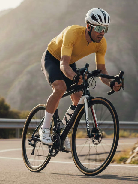 Cycling Jersey for Men Yellow Solid Color | Triumph