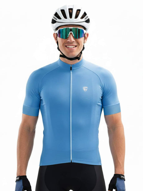 Polyester Drifit Mens Cycling Jersey SKY Blue | Triumph