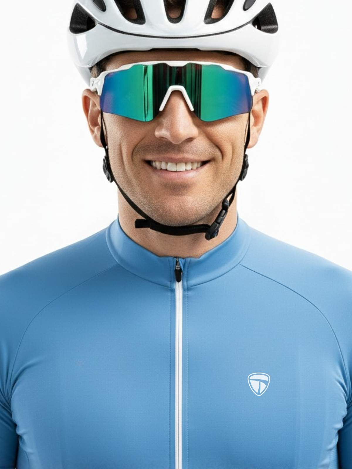 Polyester Drifit Mens Cycling Jersey SKY Blue