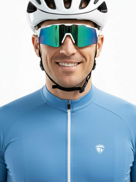Polyester Drifit Mens Cycling Jersey SKY Blue | Triumph
