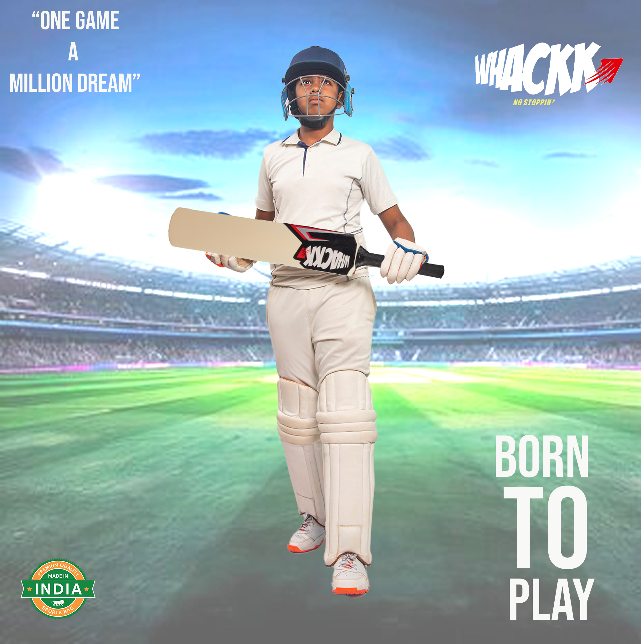 Whackk Cricket Bat Ivory Size 5 Premium Hard Plastic Fiber Tennis Cricket bat