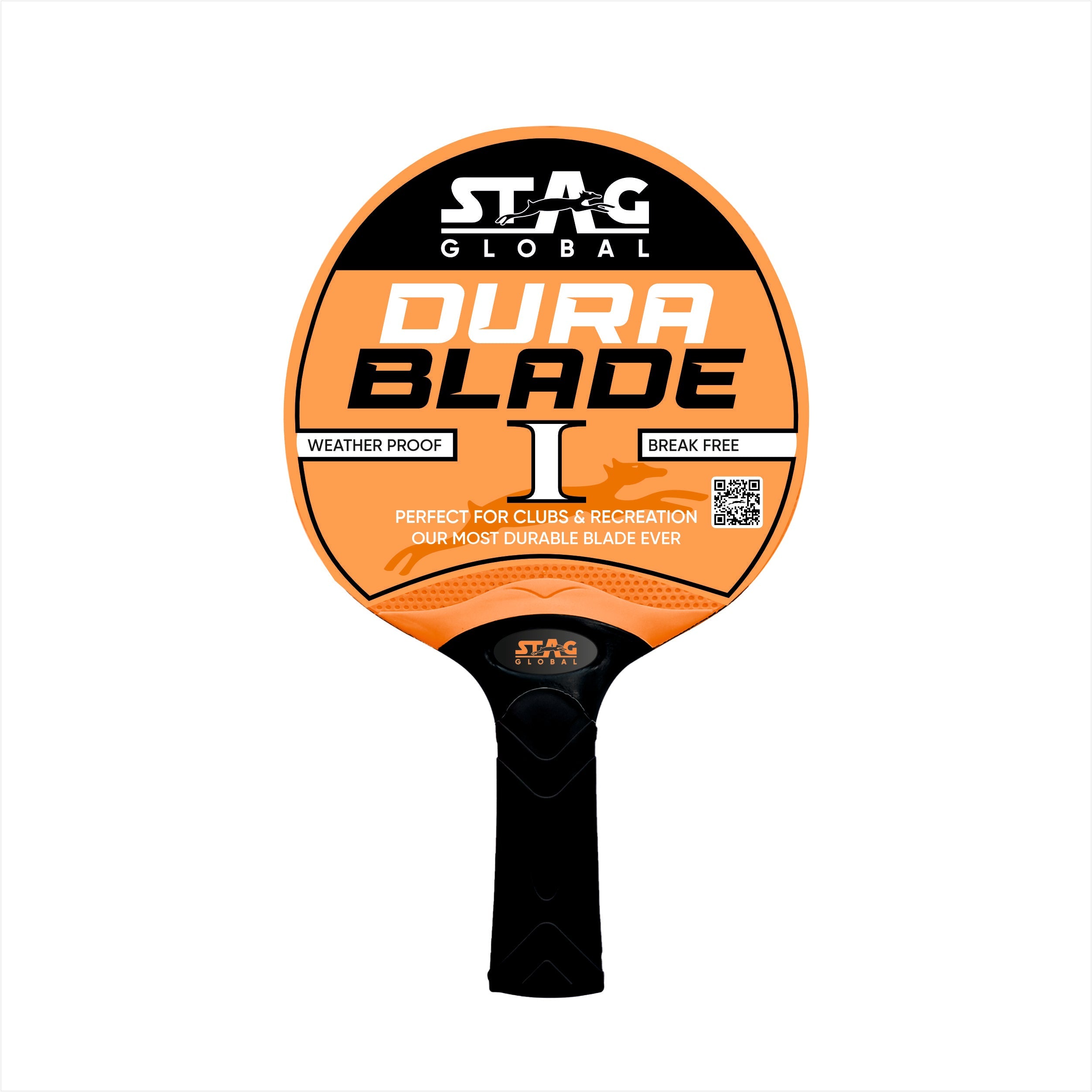 STAG GLOBAL Dura Blade Table Tennis Single Racket (Orange/Black) (Green/Black) (2025 Model)