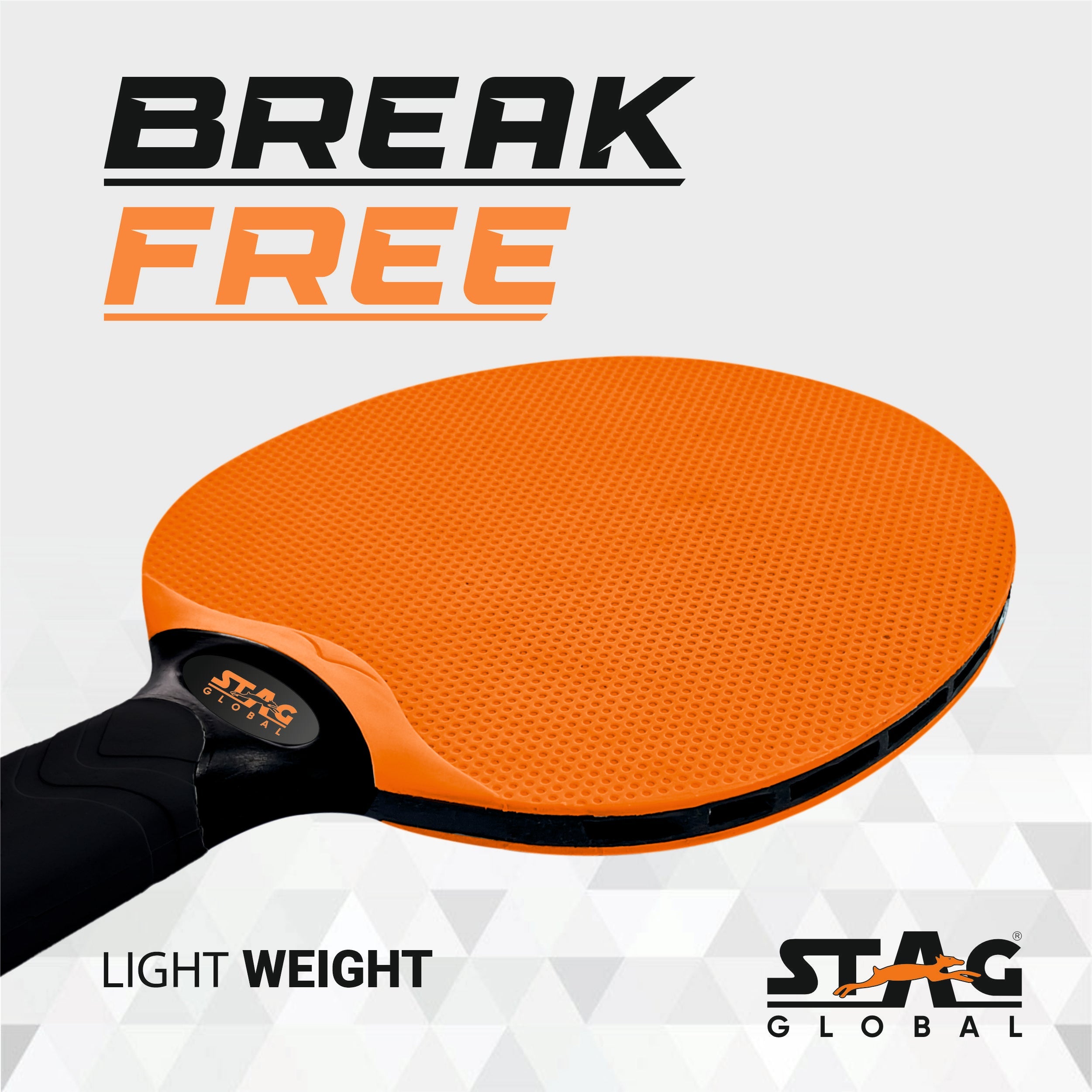 STAG GLOBAL Dura Blade Table Tennis Single Racket (Orange/Black) (Green/Black) (2025 Model)