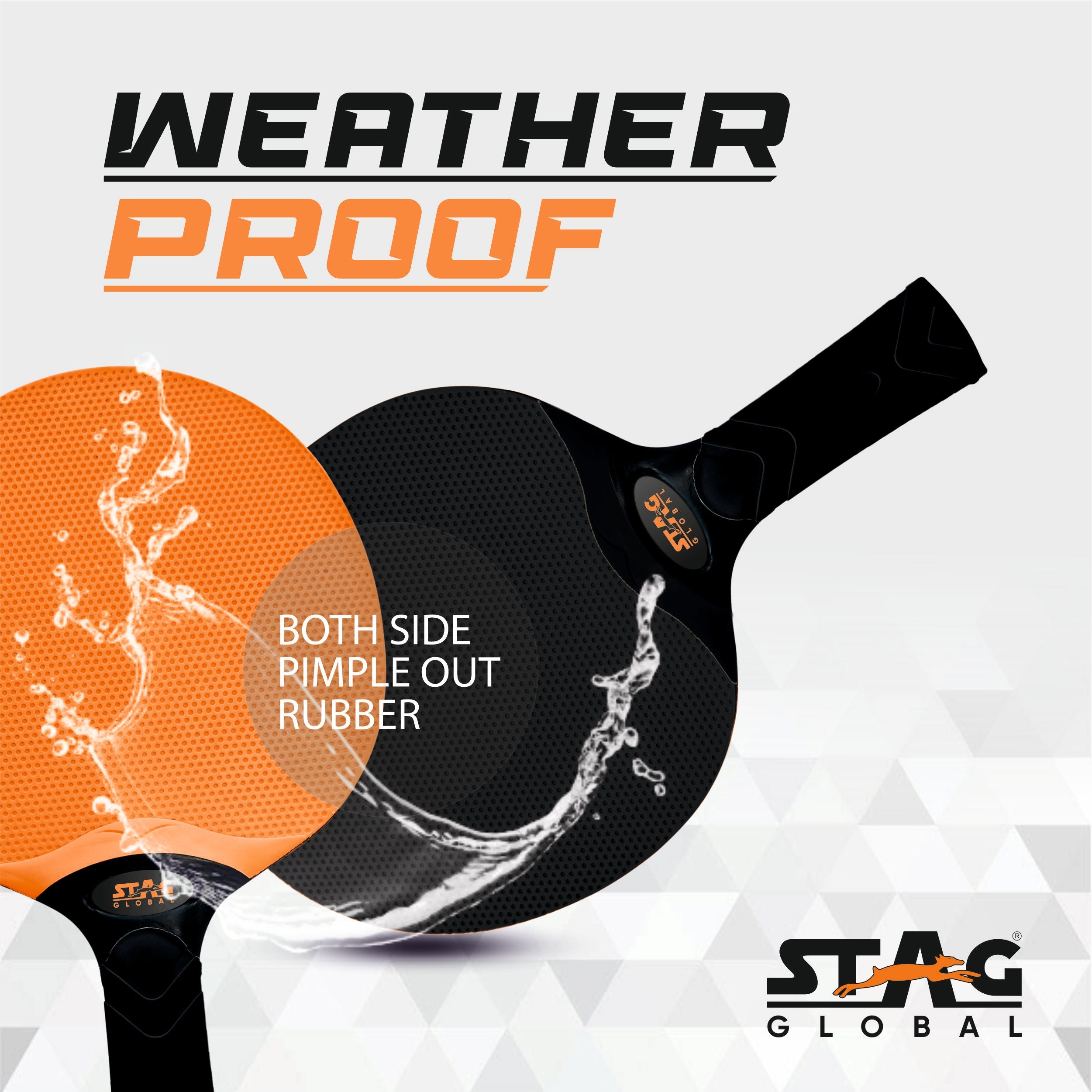 STAG GLOBAL Dura Blade Table Tennis Single Racket (Orange/Black) (Green/Black) (2025 Model)