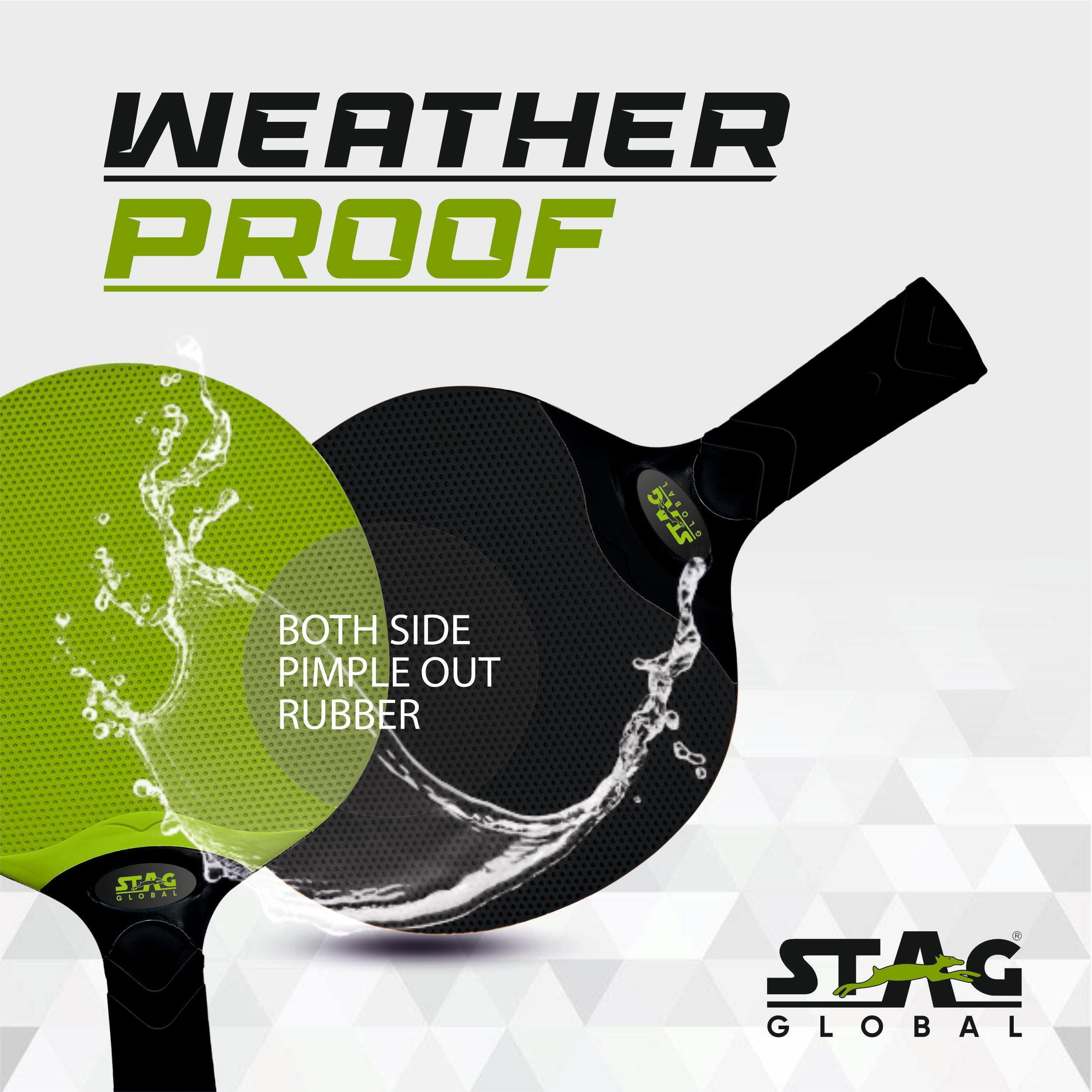 STAG GLOBAL Dura Blade Table Tennis Single Racket (Orange/Black) (Green/Black) (2025 Model)