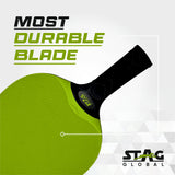 STAG GLOBAL Dura Blade Table Tennis Single Racket (Orange/Black) (Green/Black) (2025 Model)