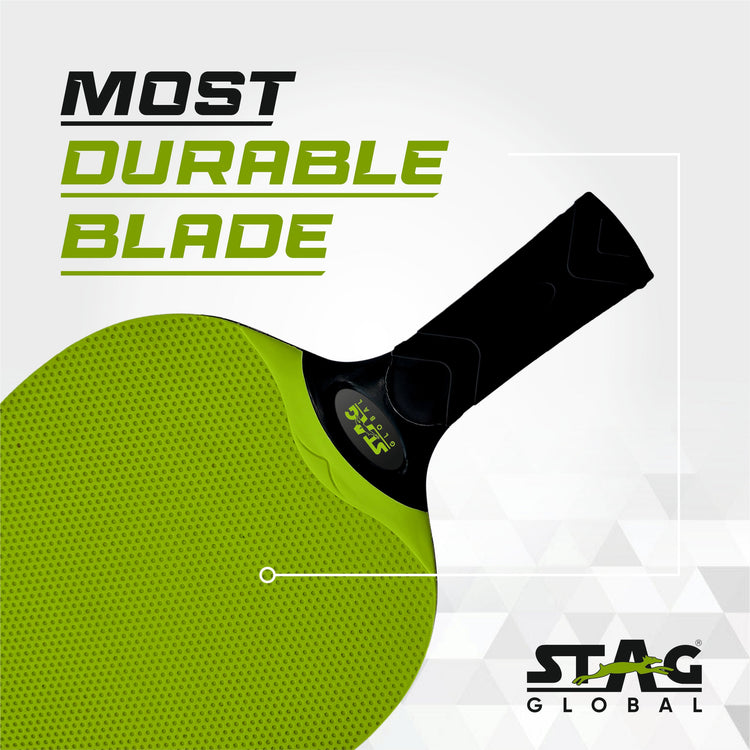 STAG GLOBAL Dura Blade Table Tennis Single Racket (Orange/Black) (Green/Black) (2025 Model)