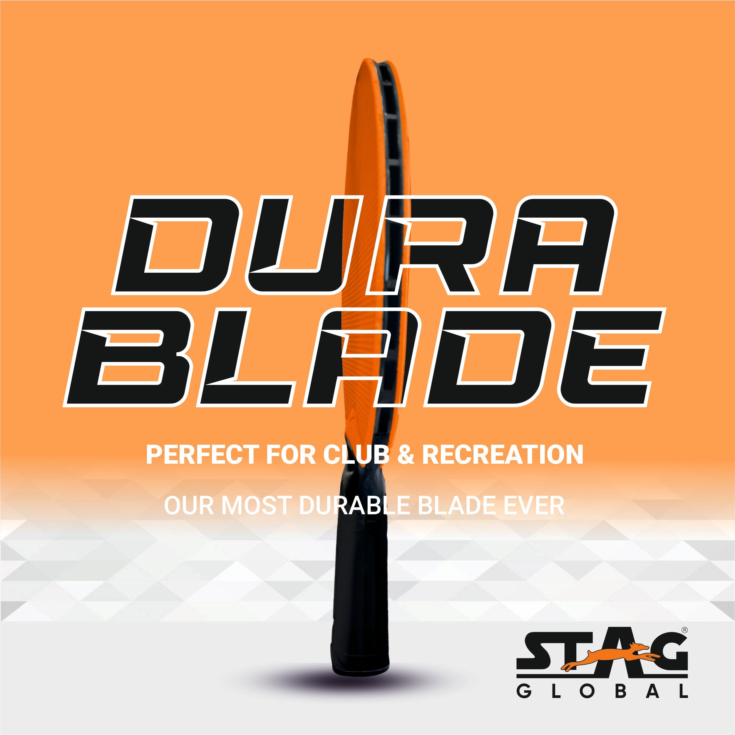 STAG GLOBAL Dura Blade Table Tennis Single Racket (Orange/Black) (Green/Black) (2025 Model)