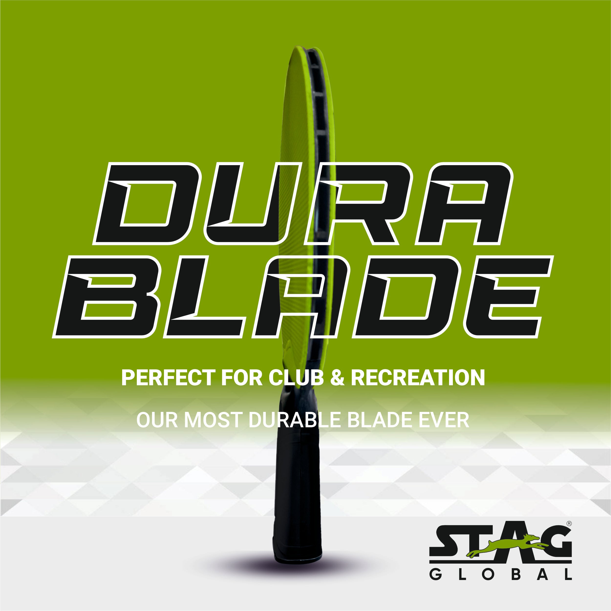 STAG GLOBAL Dura Blade Table Tennis Single Racket (Orange/Black) (Green/Black) (2025 Model)
