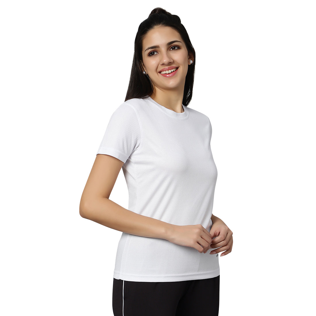 DOTTY Round Neck T-Shirt - White