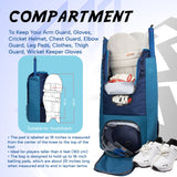 Hammond 73L Unisex Cricket Kit Bag|Adult Size|2 Bat|Shoe/Helmet Pocket|Main Compartment 20" Leg Pad|2 Bottle Holder| Easy Access Pocket| Player Edition Senior (Aqua Blue)