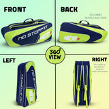 Connor Navy Blue Green Printed 52L Tennis Badminton Squash Equipment Cover Kit Bag 3 Big Compartments 4T 8B Racket | Backpack & Duffel
