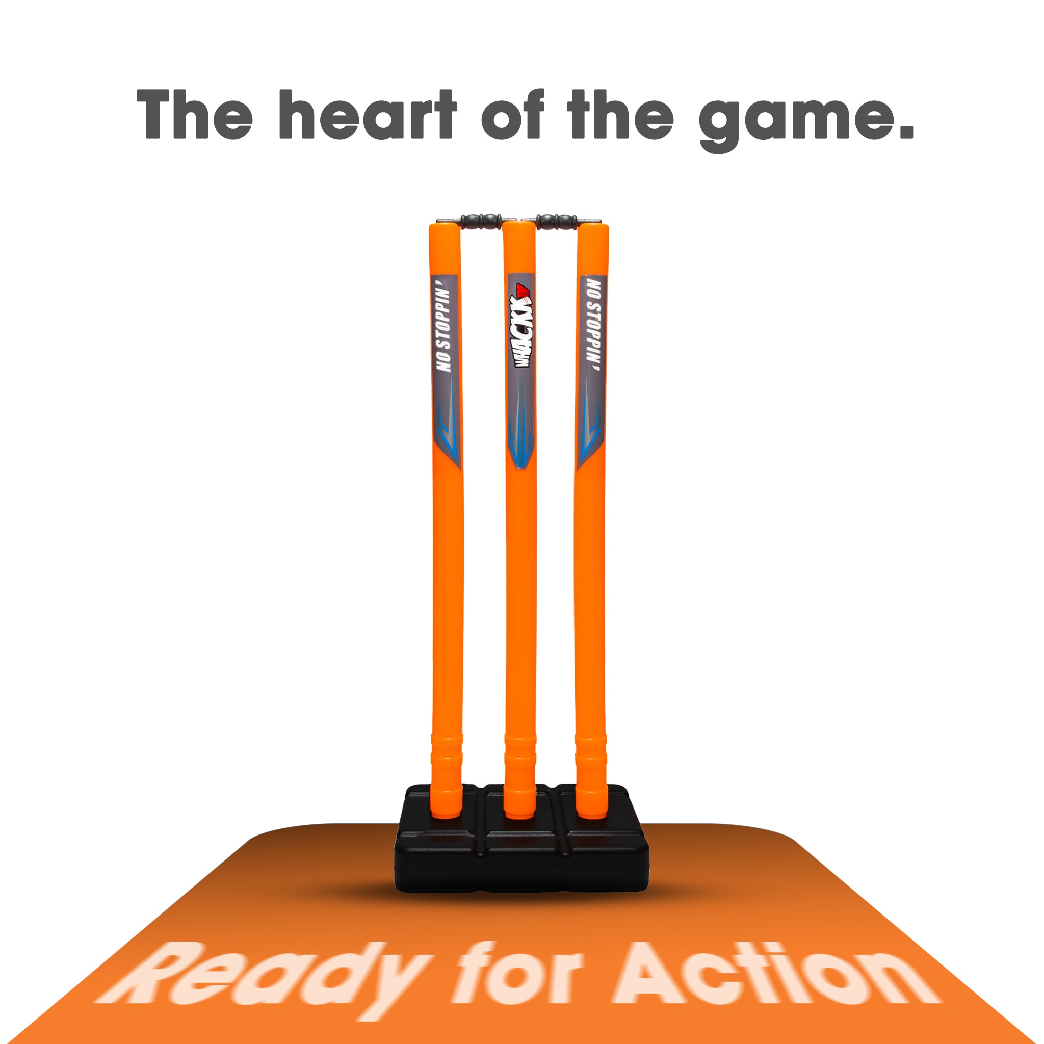Whackk Cricket Orange Stumps with Stand