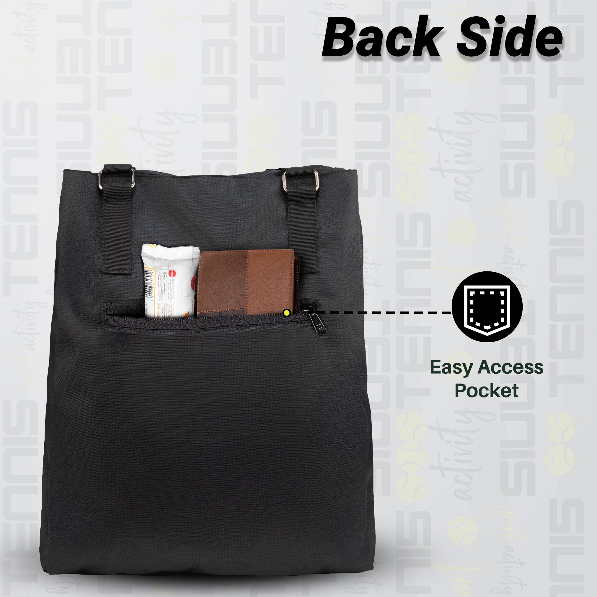 Borg Black 23L Tennis Badminton Squash Shoulder Bag/Sep Shoe Pocket/Bottle Holder/Organiser