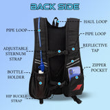 Aero Blue 5L CyclingåÊ Running Bag | Unisex Camping & Hiking | 2L Hydration Pouch Compartment Connecting Water ducts Pockets | Exercise & Fitness|