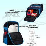 Bradman Navy Blue Junior Cricket Kitbag |Player Edition 2 Bat Pocket Shoe Pocket |Big Main Comp Fit 13.75 inch Leg Pad |Bottle Holders |Easy Access Pocket