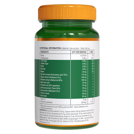 Glucose Metabolism Support  Gymnemic Acid, Berberine & ALA | Veg Tablets