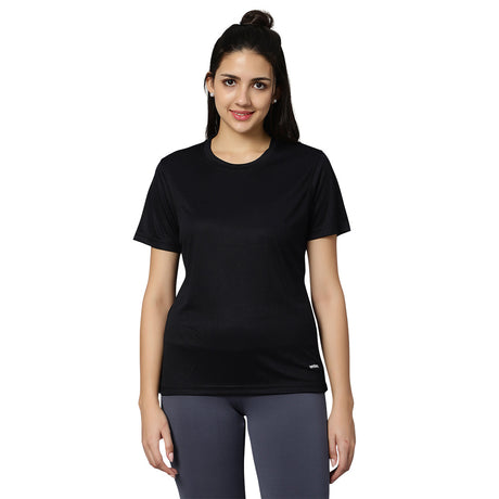 DOTTY Round Neck T-Shirt - Black | Omtex