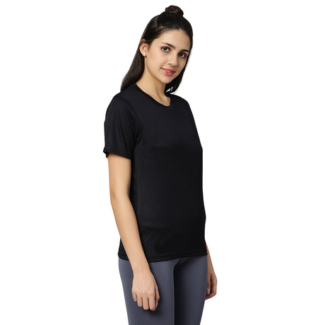 DOTTY Round Neck T-Shirt - Black | Omtex
