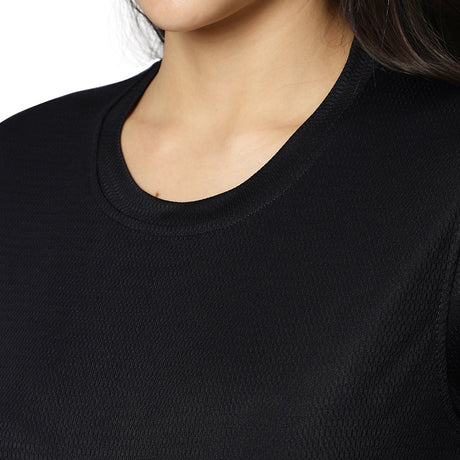 DOTTY Round Neck T-Shirt - Black | Omtex