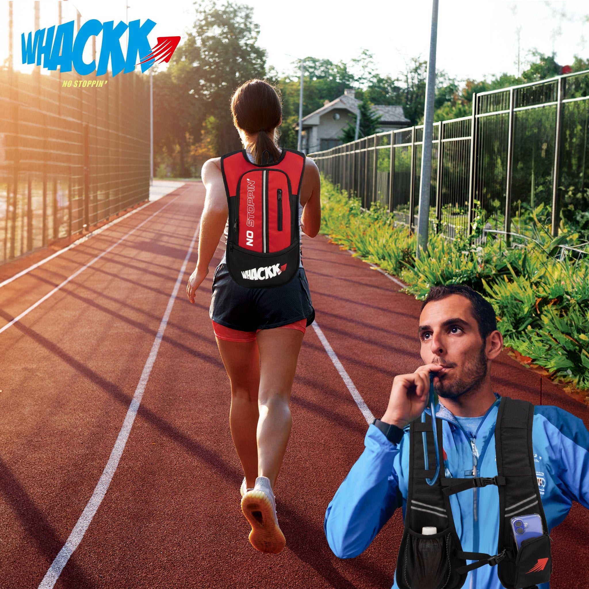 Marathon Red Running Bag |Unisex Camping & Hiking | Hydration Pouch Compartment Connecting Water ducts Pockets |Waist Packs| Motorcycle Trekking Outdoor