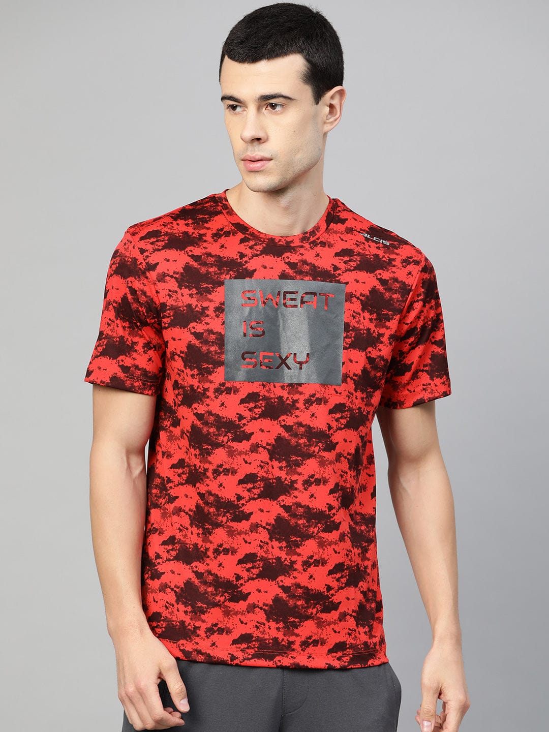 ALCIS Men Printed Red Tee T-Shirt