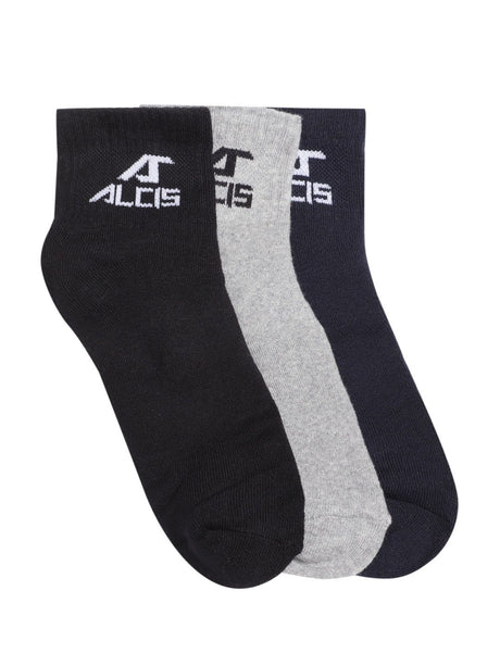 Alcis Men Pack of 3 Ankle Length Socks Full Terry | Alcis