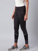 Alcis Women Black Drytech+ Solid Cropped Training Tights