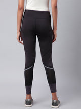 Alcis Women Black Drytech+ Solid Cropped Training Tights