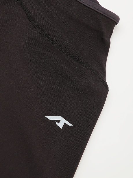 Alcis Women Black Drytech+ Solid Cropped Training Tights | Alcis